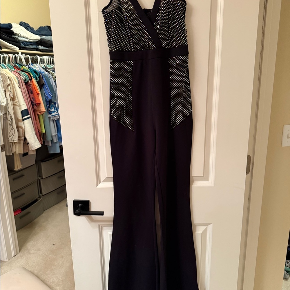 Chic Black and Silver Women's Jumpsuit